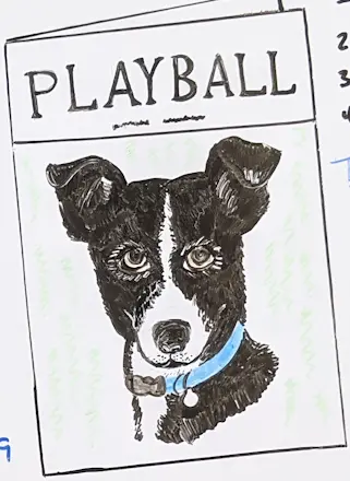 Hand drawing of a Playbill, called