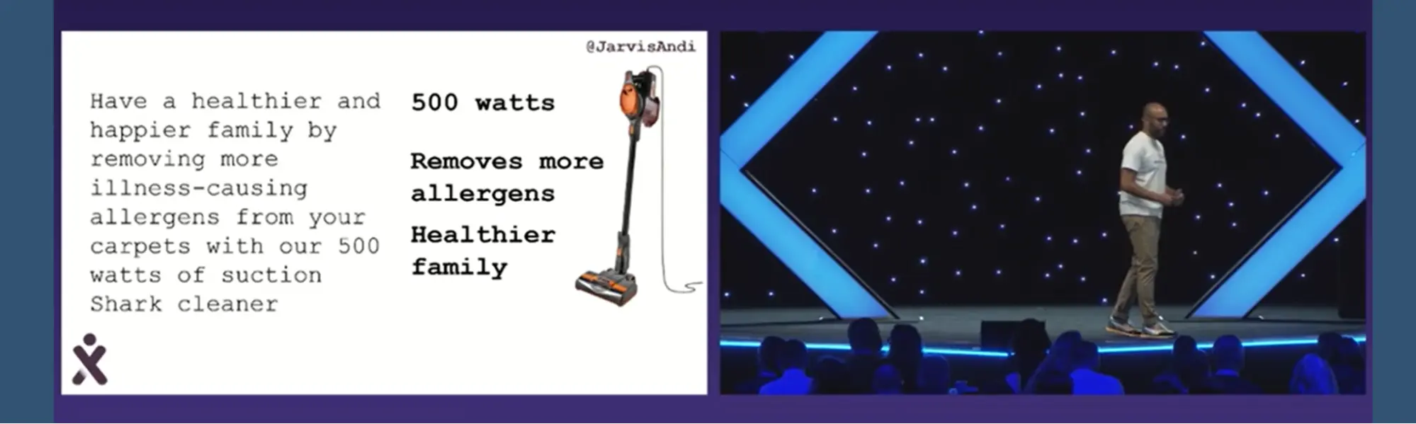 An example of benefits-first product copy reads