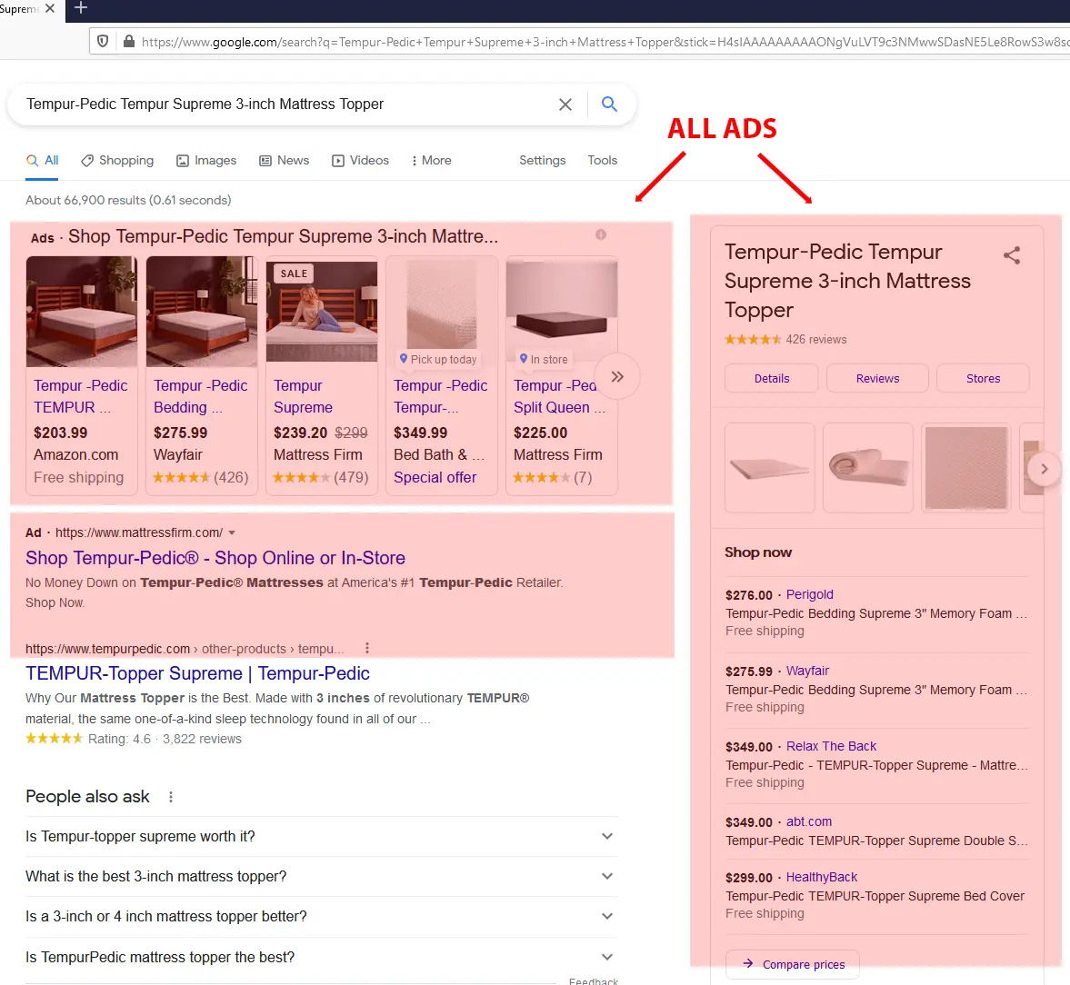 Screenshot showing the specialized ad experience interstitial