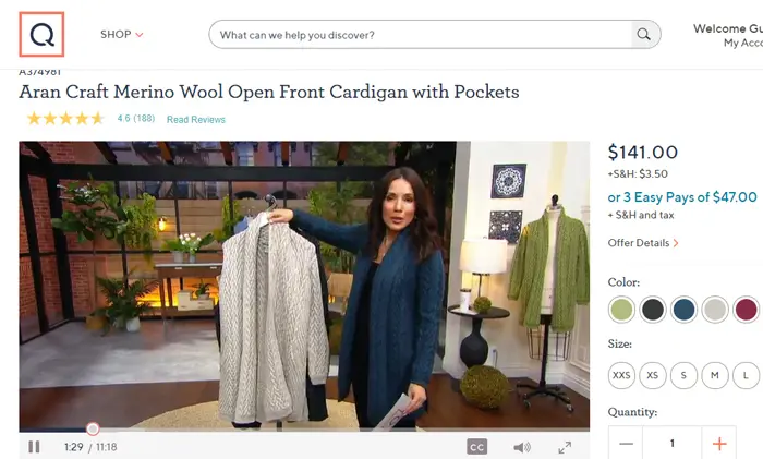 Aran craft merino wool open front cardigan with pockets on QVC
