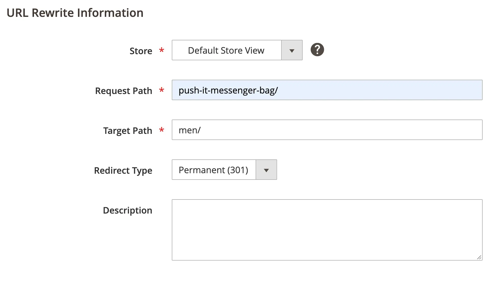 An example of a custom redirect.