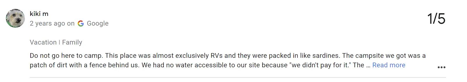 negative review awaiting owner response