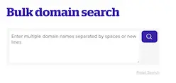 Screenshot of Name.com bulk domain search