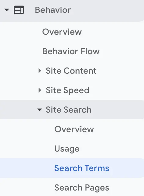 Site Search in Google Analytics