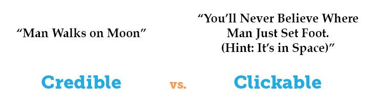 credible vs clickable headlines