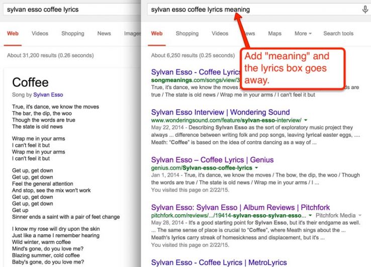 lyrics meaning in serps