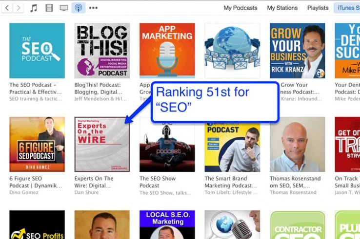 iTunes results for "seo."